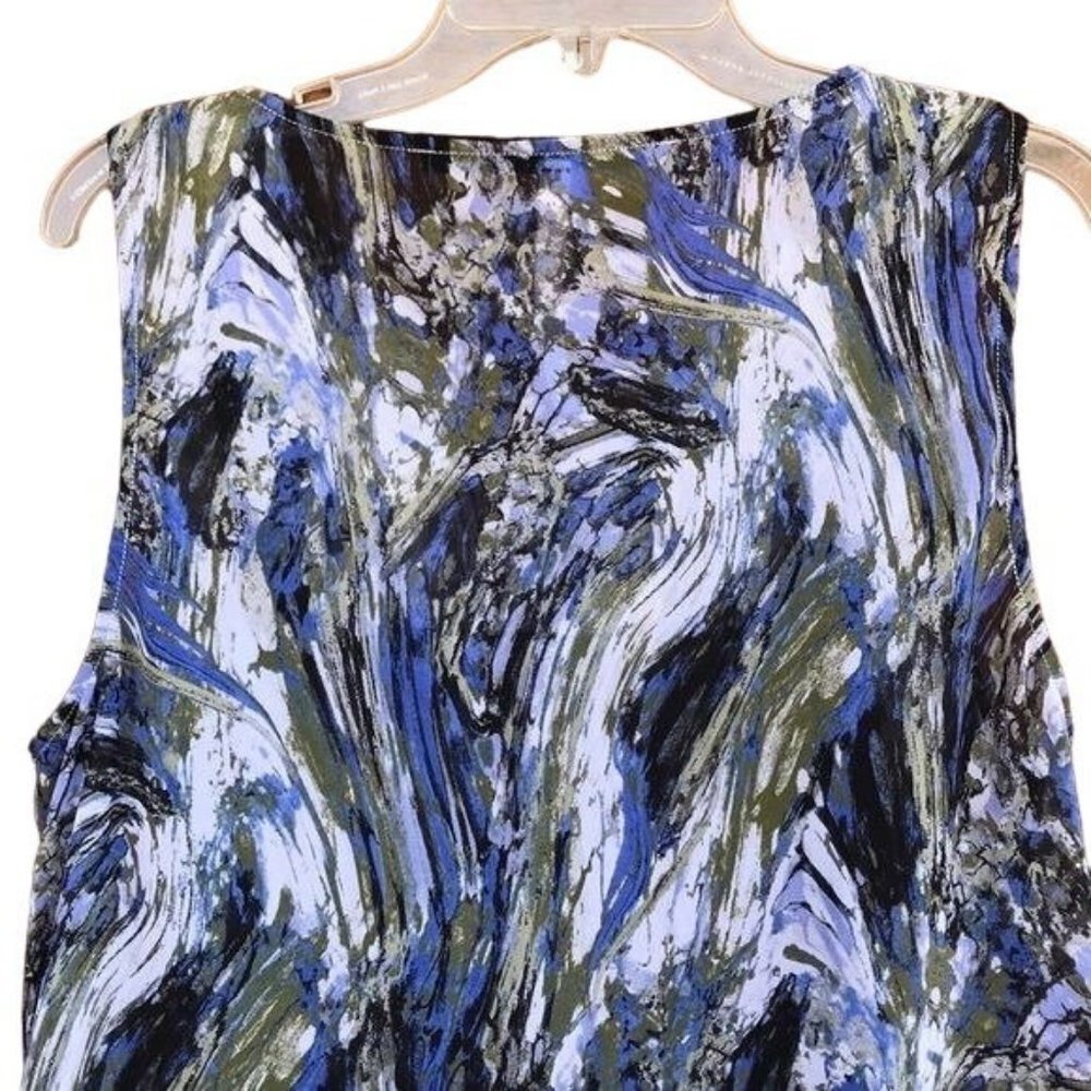 Kensie Marbled Blue Black Grey Shift Short Flowy Dress Size XL - Picture 6 of 8